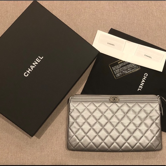 CHANEL Handbags - SOLD 2018 Chanel Boy Clutch Caviar SHW